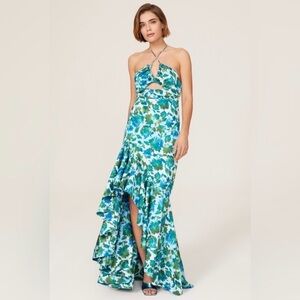AMUR Edie Tie Neck Gown 0